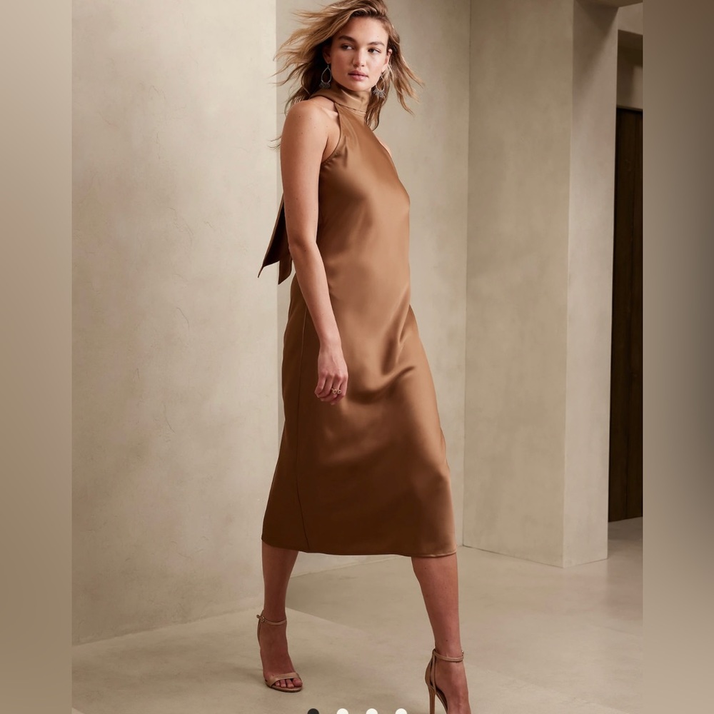 Satin slip ankle length maxi dress